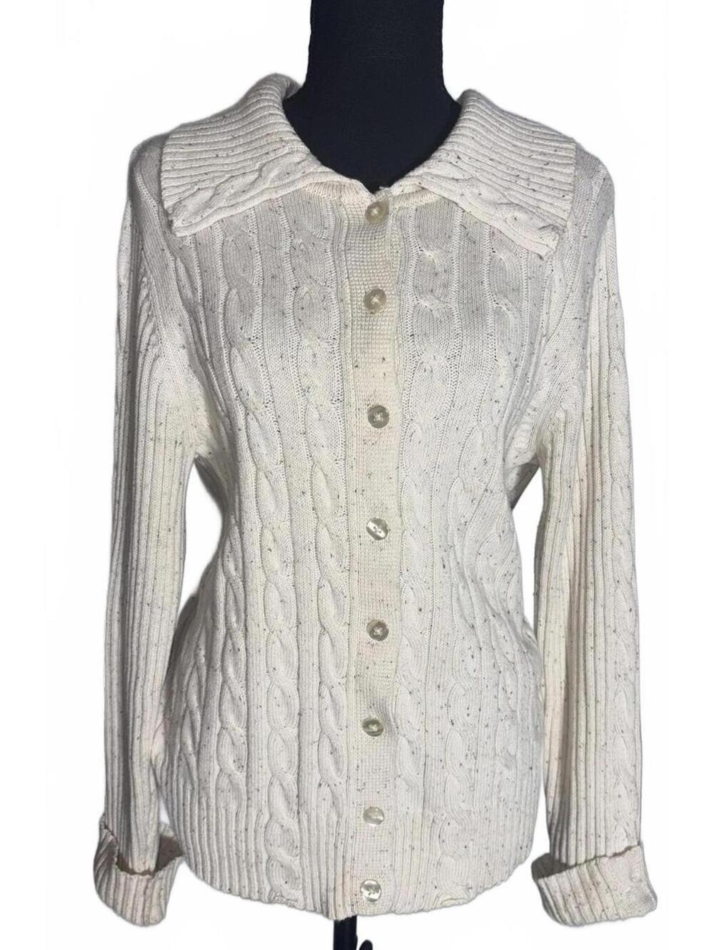 Vintage Studio Works 100% Cotton Cardigan Sweater, Size M